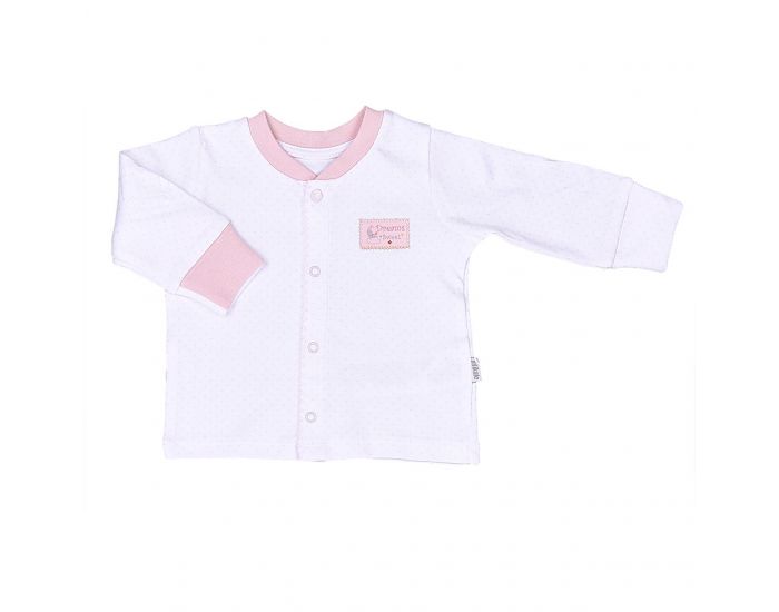 BEBESEO Pyjama 2 Pices 100% Bio Rose Pull + Pantalon Avec Boutons Pressoirs Et Broderies (1)