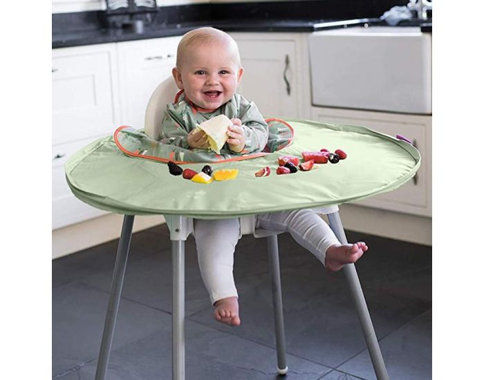 TIDY TOT Kit Bavoir et Plateau Transportable - Sage Green (15)