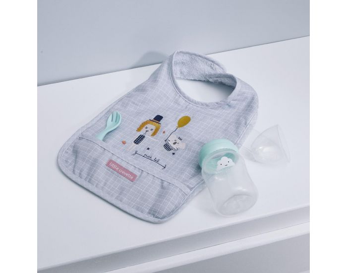 LITTLE CREVETTE Bavoir bleu Lucien (1)