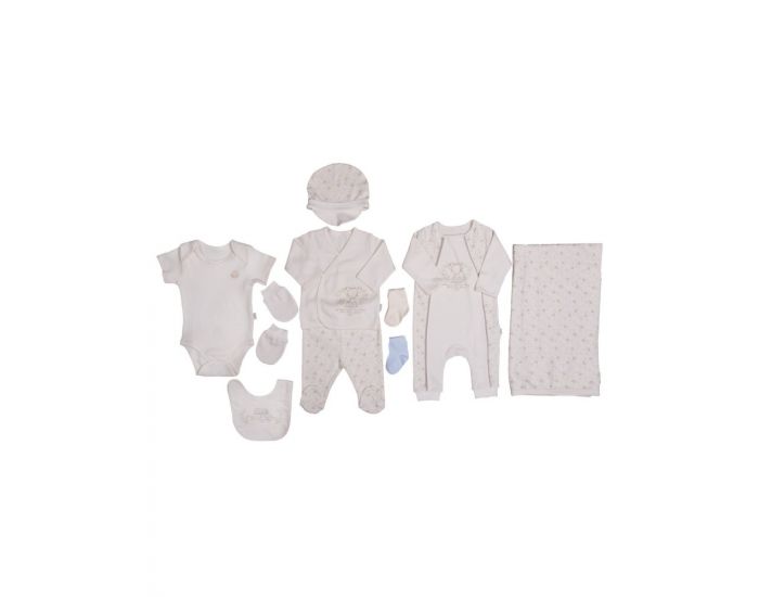 BEBESEO Kit Naissance Coton Bio 10 Pices Beige Mixte (1)