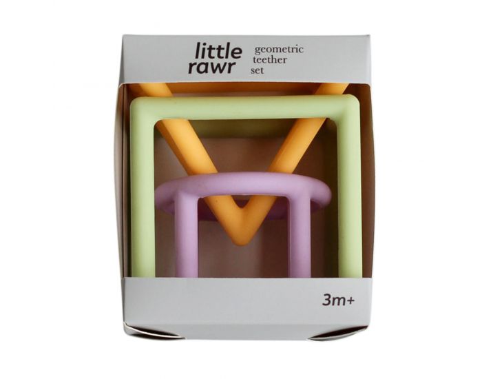 LITTLE RAWR Set jouets de Dentition Gomtriques - 3 pices - Ds 4 mois (2)