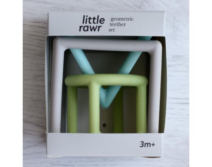 LITTLE RAWR Set jouets de Dentition Gomtriques - 3 pices - Ds 4 mois (11)