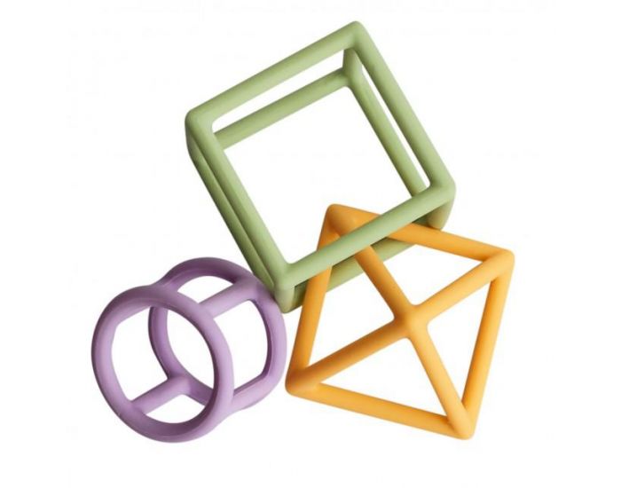 LITTLE RAWR Set jouets de Dentition Gomtriques - 3 pices - Ds 4 mois (4)