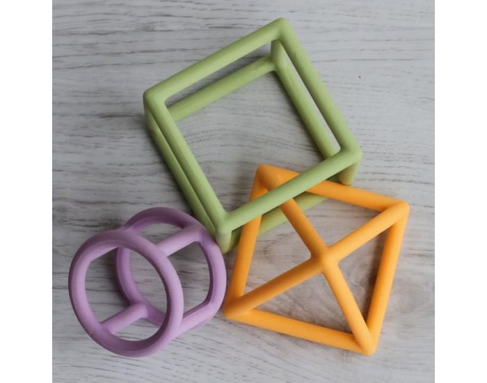 LITTLE RAWR Set jouets de Dentition Gomtriques - 3 pices - Ds 4 mois (5)