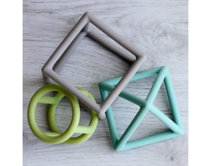 LITTLE RAWR Set jouets de Dentition Gomtriques - 3 pices - Ds 4 mois (9)