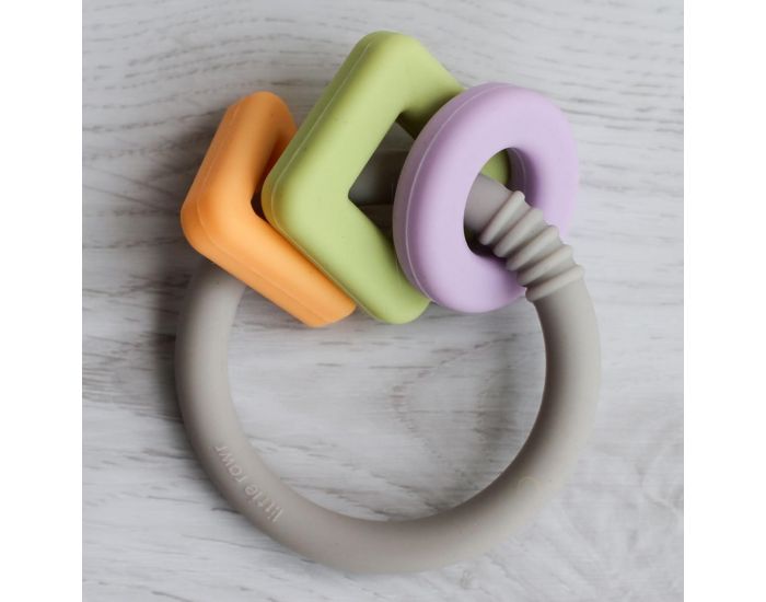 LITTLE RAWR Anneau de Dentition Hochet - Formes Gomtriques - Ds 4 mois (1)