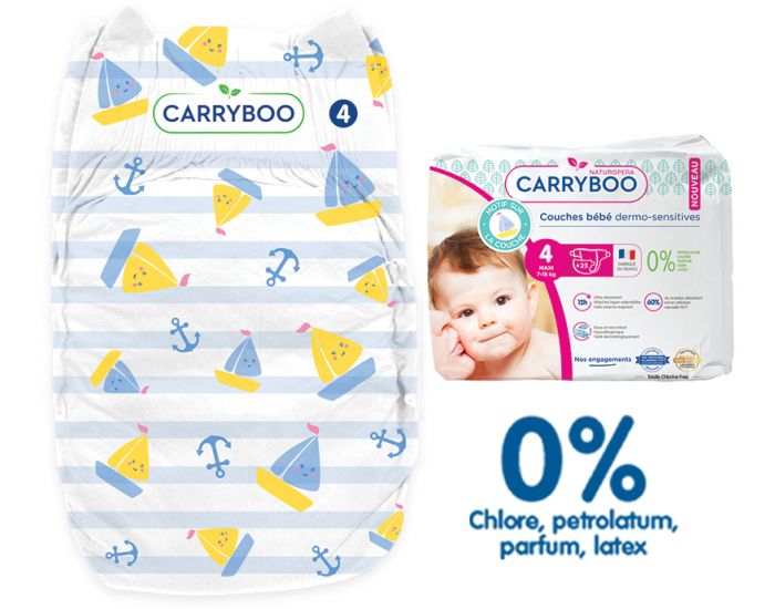 CARRYBOO Couches Ecologiques Dermo-sensitives T4 -7 18 Kg - 23 couches (5)