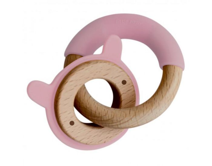 LITTLE RAWR Double Anneau de Dentition en Bois et Silicone - Ds 4 mois (2)