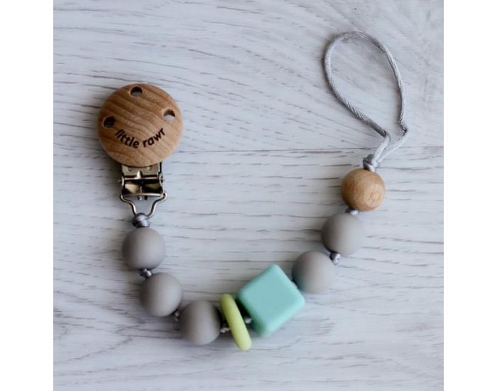 LITTLE RAWR Attache Sucette Perles Bois et Silicone Alimentaire (12)