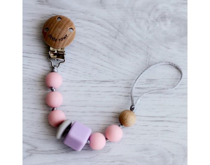 LITTLE RAWR Attache Sucette Perles Bois et Silicone Alimentaire (10)
