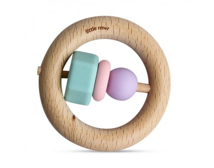 LITTLE RAWR Jouet Hochet de Dentition et Motricit - Bois et Silicone - Ds 4 mois (2)