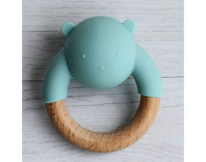 LITTLE RAWR Anneaux De Dentition en Bois et Silicone - Lot de 2 Pices - Ds 4 mois (2)