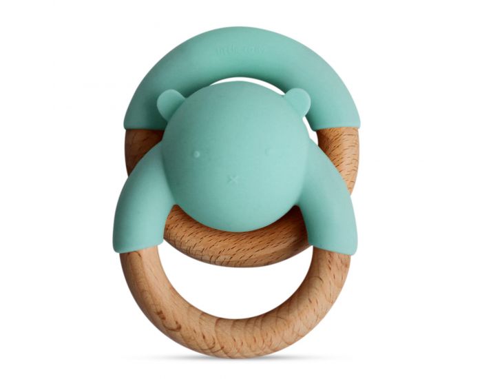 LITTLE RAWR Anneaux De Dentition en Bois et Silicone - Lot de 2 Pices - Ds 4 mois (4)