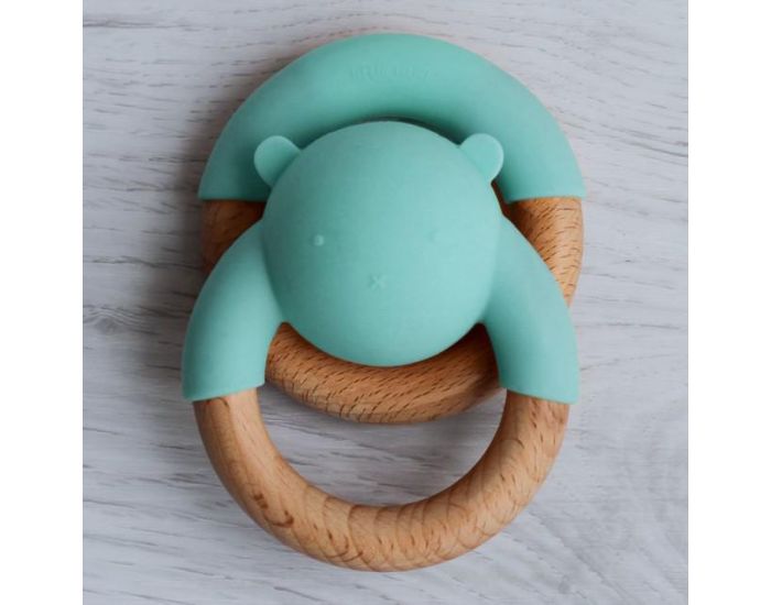 LITTLE RAWR Anneaux De Dentition en Bois et Silicone - Lot de 2 Pices - Ds 4 mois (8)