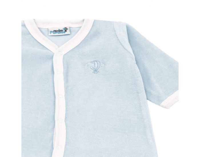 PREMIERS MOMENTS Pyjama Velours 100% Coton bio -  Azur (1)