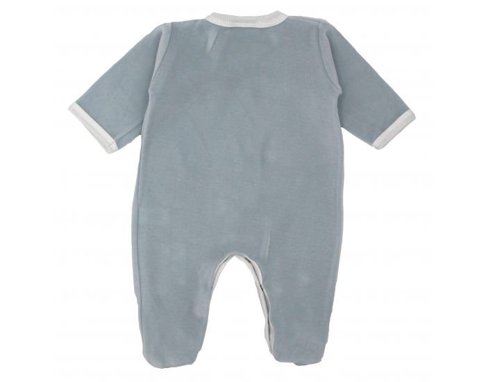 PREMIERS MOMENTS Pyjama Velours 100% Coton bio -  Azur (17)