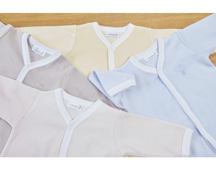PREMIERS MOMENTS Pyjama Velours 100% Coton bio -  Azur (19)