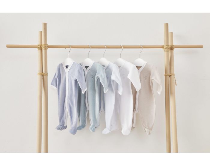 PREMIERS MOMENTS Pyjama Velours 100% Coton bio -  Azur (5)
