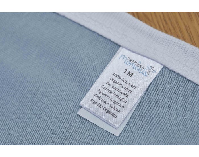 PREMIERS MOMENTS Pyjama Velours 100% Coton bio -  Azur (7)