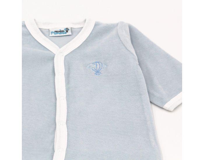 PREMIERS MOMENTS Pyjama Velours 100% Coton bio -  Azur (9)