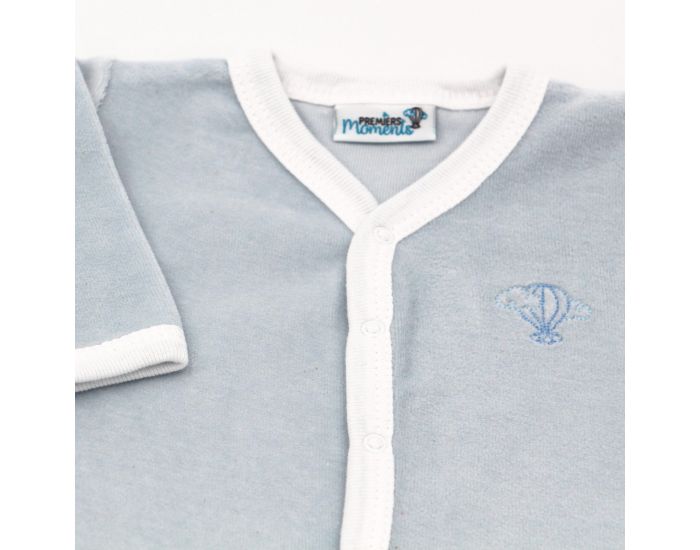 PREMIERS MOMENTS Pyjama Velours 100% Coton bio -  Azur (10)