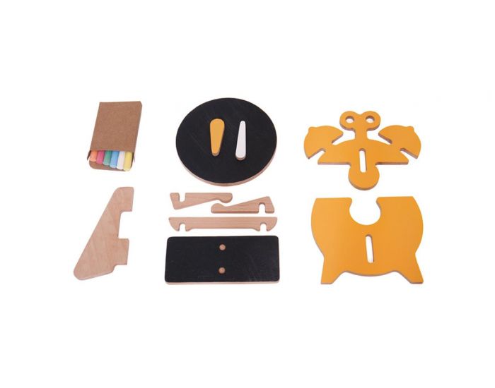 WODIBOW Jeux de l'horloge en bois et ardoise Chalking O'Clock - Ds 3 ans (2)