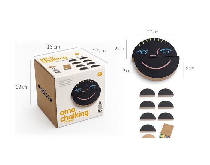 WODIBOW Jeux des motions en bois et ardoise Emo Chalking - Ds 2 ans (1)