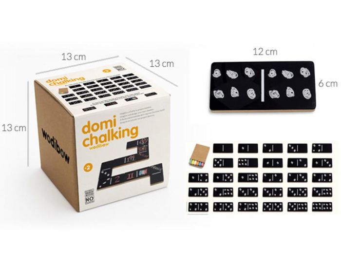WODIBOW Dominos en bois et ardoise Domi Chalking - D�s 2 ans (1)