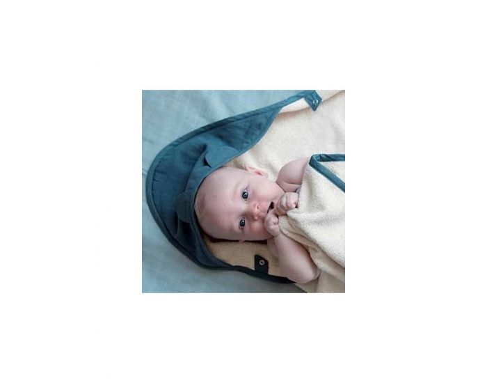 FABELAB Grande cape de Bain Bb Bio - Chat Bleu (5)