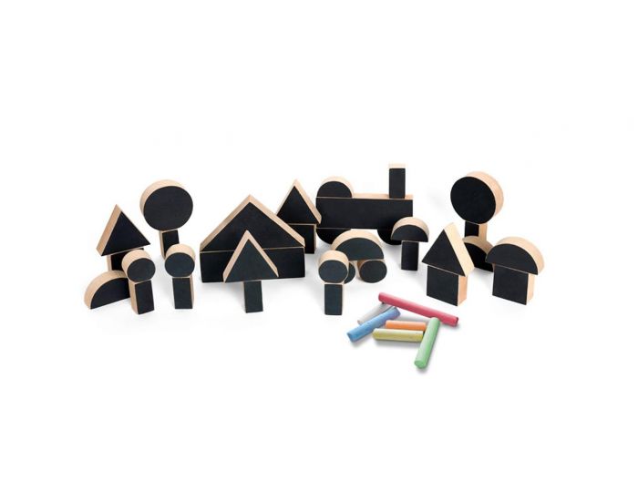 WODIBOW Blocs de construction en bois et ardoise Chalking - Ds 2 ans (2)