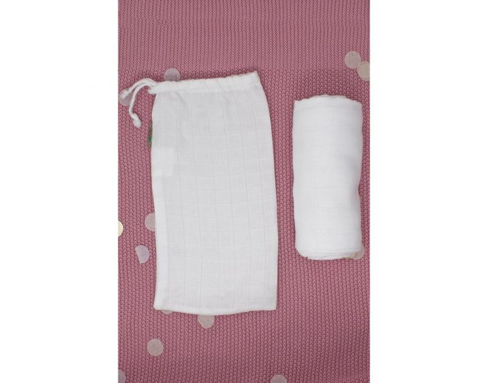 KADOLIS Maxi lange ultra doux Tencel et coton bio uni avec pochette - 115x115 cm (2)