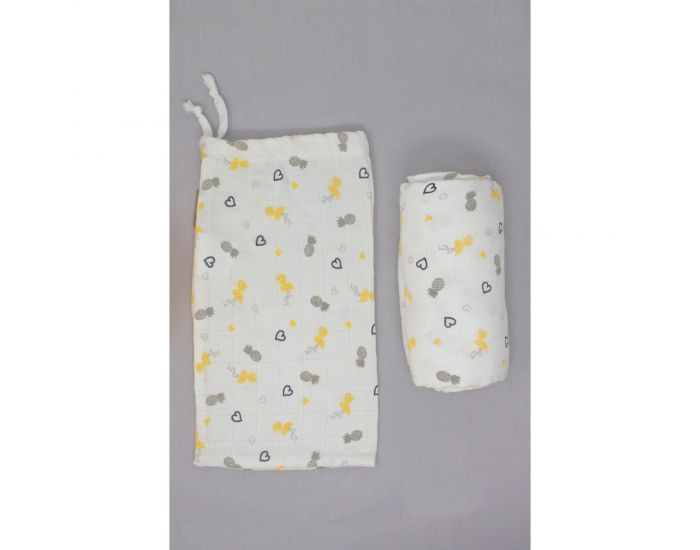 KADOLIS Maxi lange ultra doux Tencel et coton bio  motifs avec pochette - 115 x 115 cm (2)