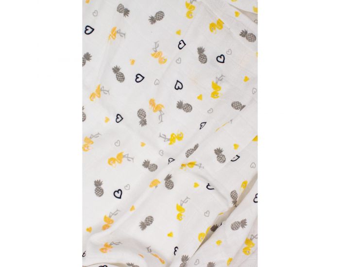 KADOLIS Maxi lange ultra doux Tencel et coton bio  motifs avec pochette - 115 x 115 cm (3)