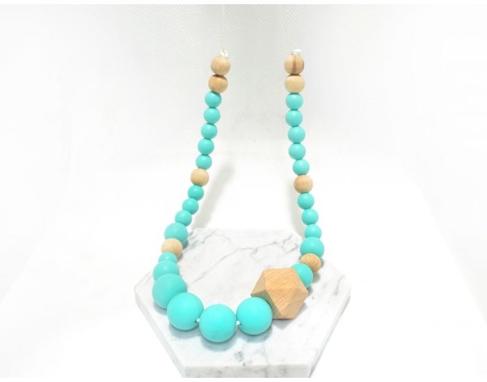 IRREVERSIBLE Collier d'allaitement - Silicone Rose et Bois (1)