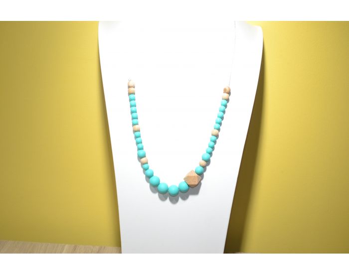 IRREVERSIBLE Collier d'allaitement - Silicone Rose et Bois (2)