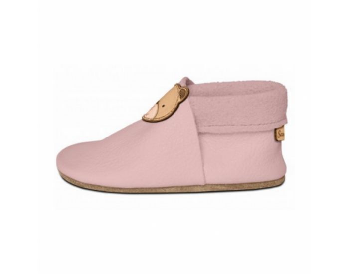 SEVIRA KIDS Chaussons Bb en Cuir Souple - Etoile Rose (1)