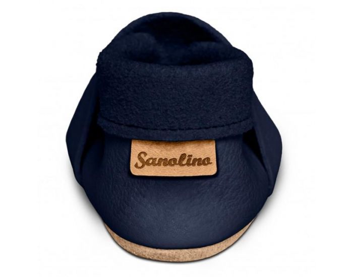 SEVIRA KIDS Chaussons Bb en Cuir Souple - Etoile Bleu Marine (2)