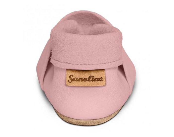 SEVIRA KIDS Chaussons Bb en Cuir Souple - Ourson Rose (2)