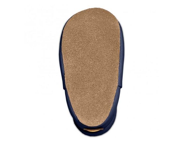 SEVIRA KIDS Chaussons Bb en Cuir Souple - Ourson Bleu Marine (3)
