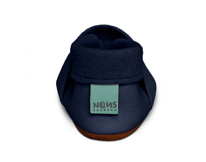 SEVIRA KIDS Chaussons Bb en Cuir Souple - Ourson Bleu Marine (5)