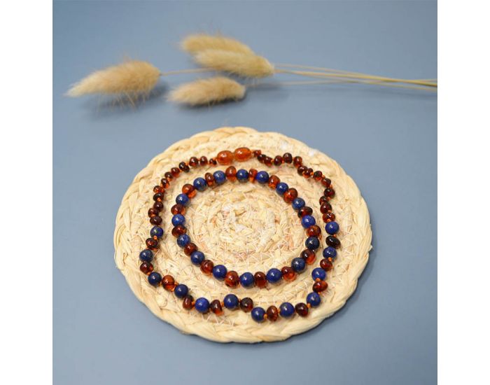 IRRVERSIBLE BIJOUX Box Bijoux d'Ambre Cognac & Lapis Lazuli  - Pour Parent & Bb. (1)