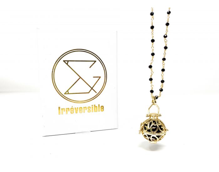  IRREVERSIBLE BIJOUX Bola de Grossesse sur chaine perle 100% Plaqu Or - Lia (4)