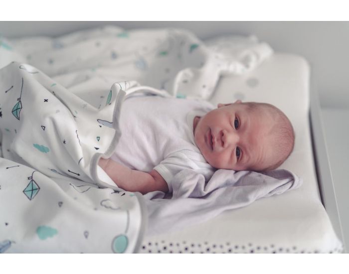 SNAP THE MOMENT Couverture 2 en 1 Photobooth 100% Coton - Minty white (13)