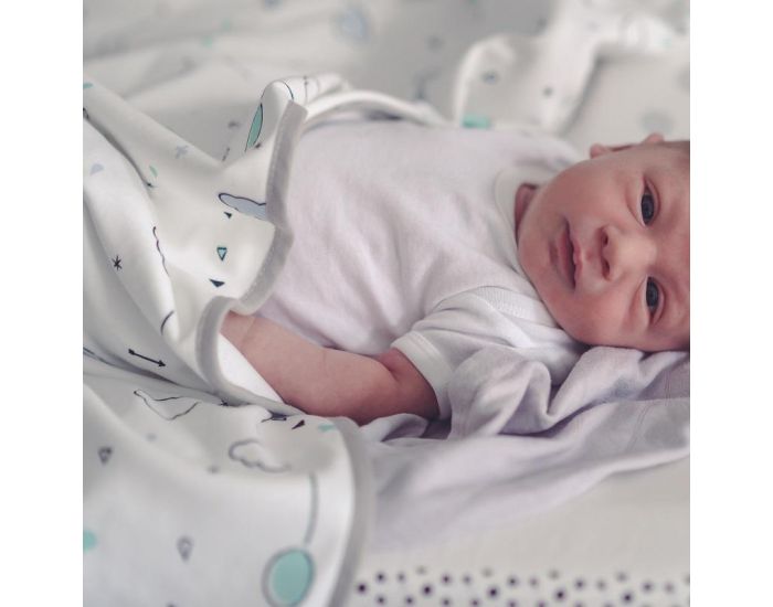 SNAP THE MOMENT Couverture 2 en 1 Photobooth 100% Coton - Minty white (4)