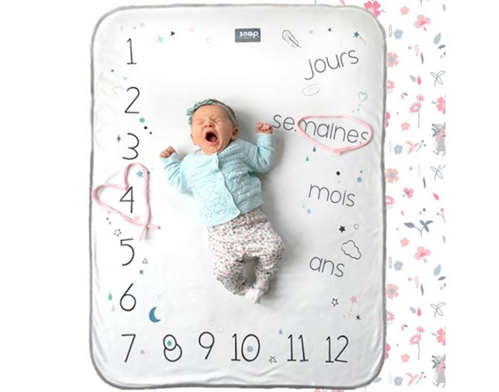 SNAP THE MOMENT Couverture 2 en 1 Photobooth 100% Coton - Rosy White  (13)