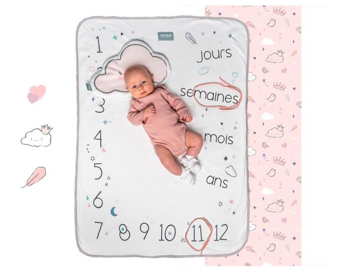 SNAP THE MOMENT Couverture 2 en 1 Photobooth 100% coton - Dusty pink (11)