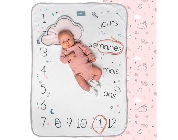 SNAP THE MOMENT Couverture 2 en 1 Photobooth 100% coton - Dusty pink (13)