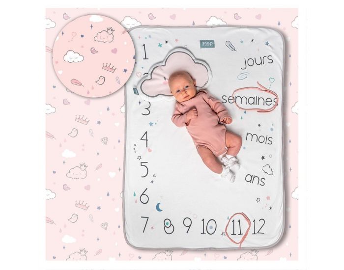 SNAP THE MOMENT Couverture 2 en 1 Photobooth 100% coton - Dusty pink (6)