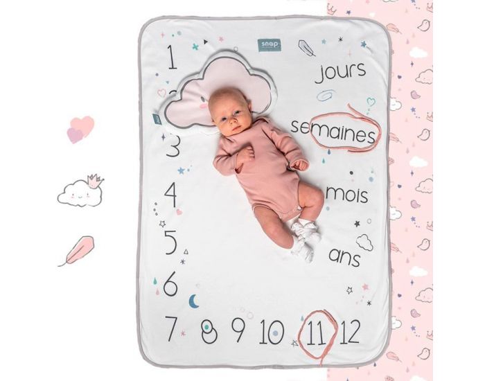 SNAP THE MOMENT Couverture 2 en 1 Photobooth 100% coton - Dusty pink (9)