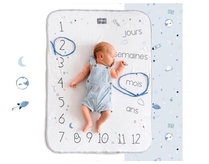 SNAP THE MOMENT Couverture 2 en 1 Photobooth 100% Coton - Powder Blue  (12)
